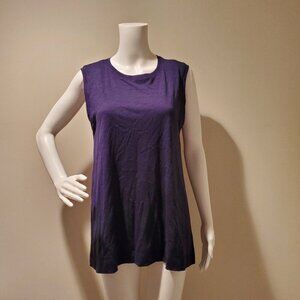 NWT Felina Velvety Soft Slub High Low Tank Top Navy Blue M
